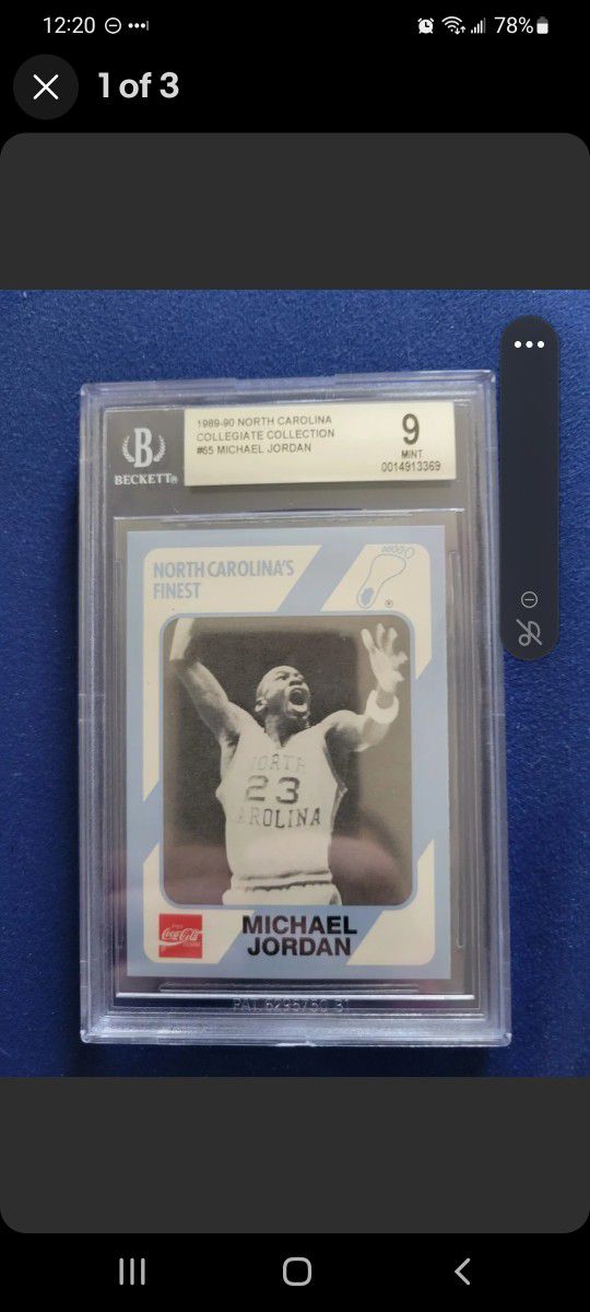 1989-90 Collegiate Collection #65 Michael Jordan - Carolina's Finest -BGS 9-MINT