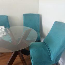 Glass Dining Table & Used Chairs