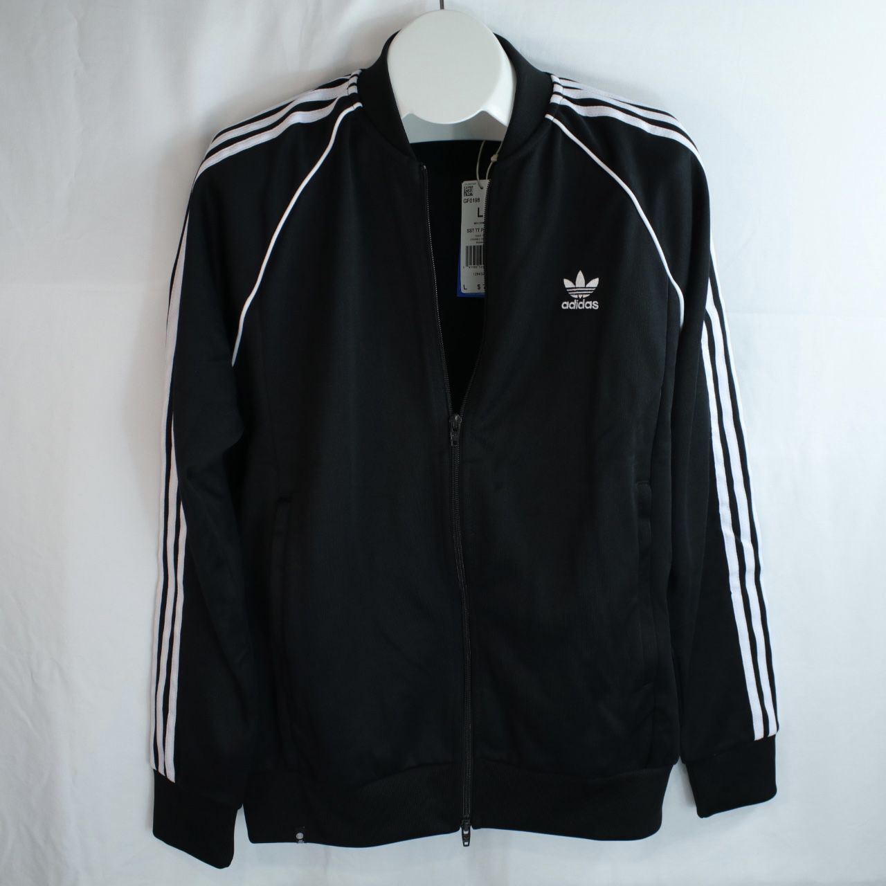 Adidas Black and White Zip Up Track Jacket Mens Size Large - NEW