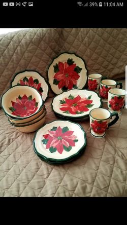 Gibson Noble Poinsettia Dishes (Retired) Rare Find 