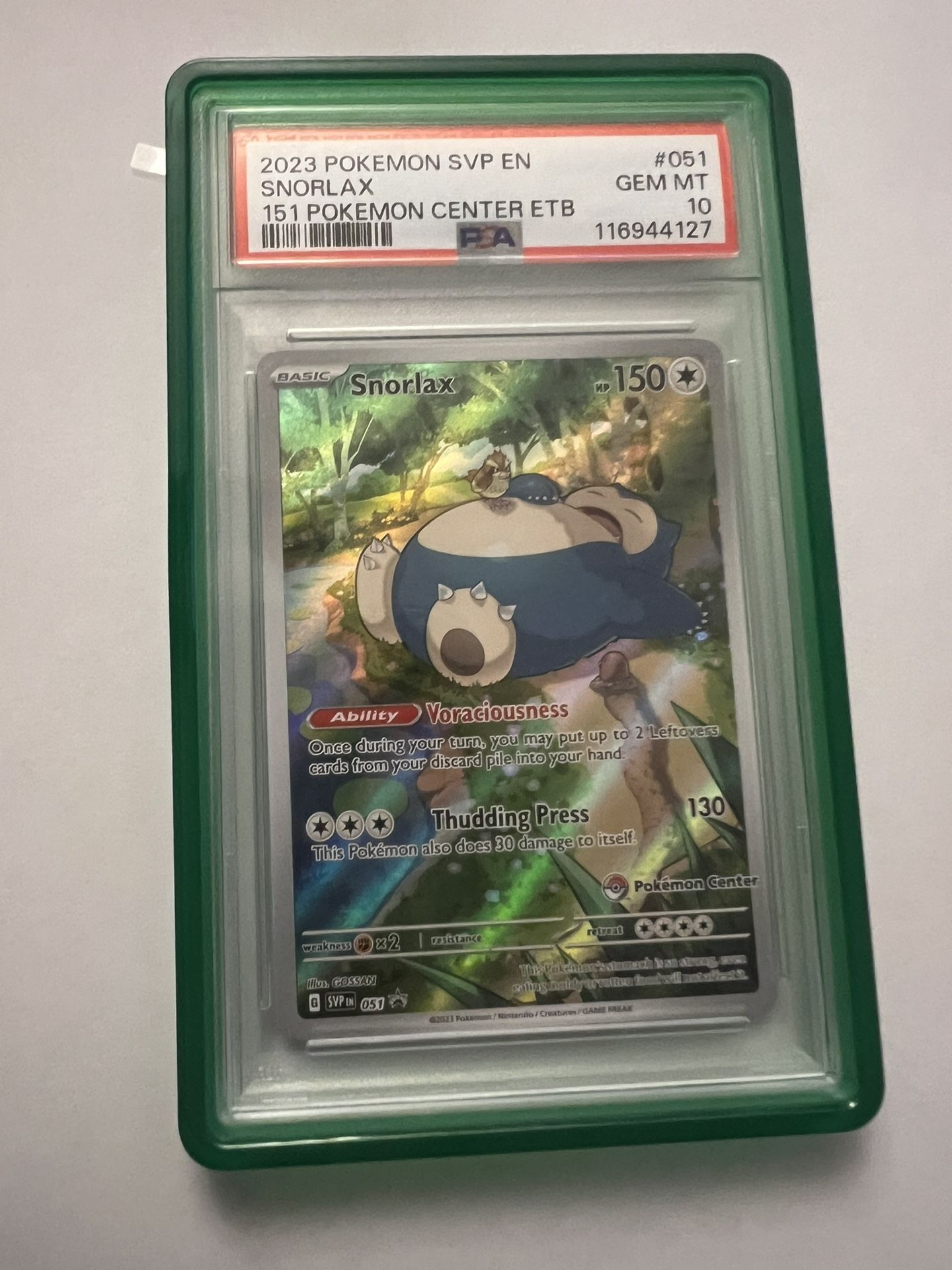 Snorlax Pokemon Center 151 Promo Psa10 Pokemon Card Slab