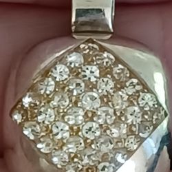Designer Sterling Silver Cz Pendant