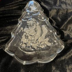 NIB Gorham Santa Holiday Tree Treat Dish 8.5”
