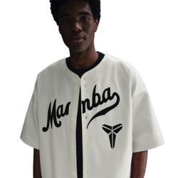 Nike Kobe Bryant Mamba Baseball Jersey White Medium  New *OVERSIZED FIT*