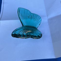 Waterford Teal Crystal Butterfly 
