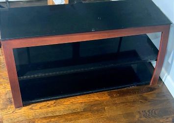✨ Black Glass Bookshelf / TV Stand – $50 OBO ✨
