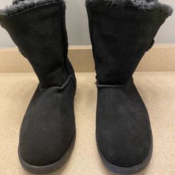 Black Suede Boots (size 8.0) Like New