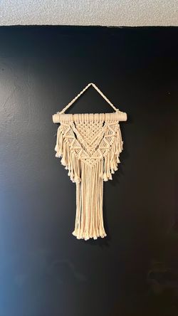 Macrame Wall Hanging with Wooden Dowel