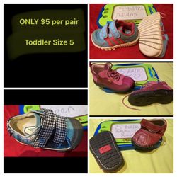 Available 👈Quality Toddler Size 5 Shoes, $5 Per Pair, Keen, See Kai Run, Ecco, Adidas 
