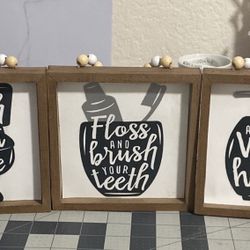 Wooden Bathroom Signs