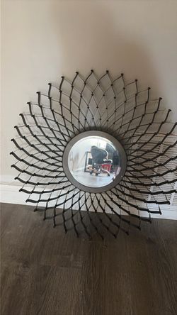 Large Sunburst Wall Mirror Metal Frame