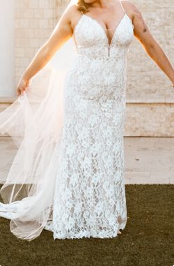 Wedding Dress, champagne & white, size 12
