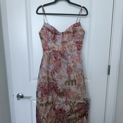 NWT Womens Zimmermann Botanica Cocktail Blush Pink Milettia Floral Dress US 6
