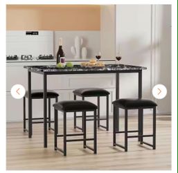 New dining set with padded stools