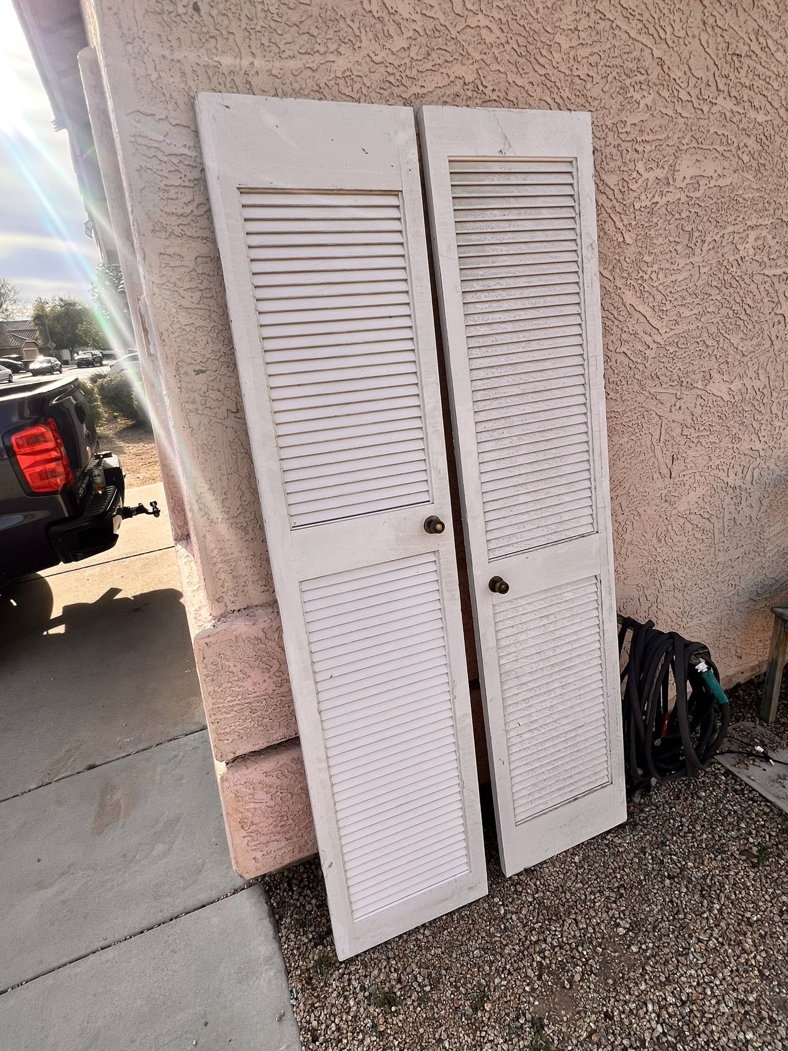 Set (2) Shutter Style Closet Doors - 79.5” x 17.75”