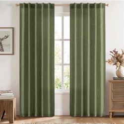 Linen Curtains, 42"x 84", Olive Green
