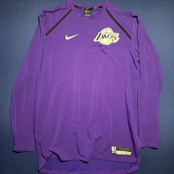 Los Angeles Lakers NIKE Elite Shooter Purple Warmup Longsleeve Shirt Men's L