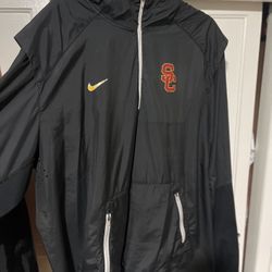 Nike USC Windbreak 1/2 Zip Up With Hoodie