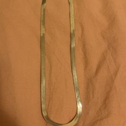 Gold Plated Herringbone Flat Chain