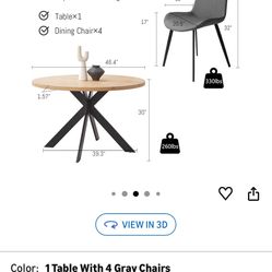 Round Table W/ 4 Chairs
