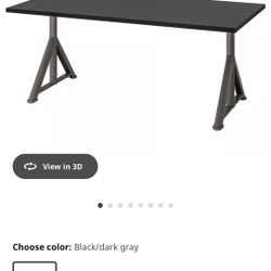 IKEA IDÅSEN Desk, black/dark gray, 63x31 1/2 "