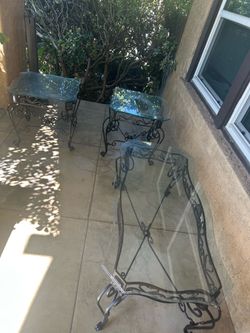 Glass furniture set