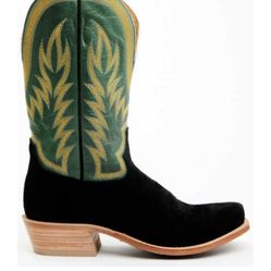 Like New Hyer 8.5 Black Leather Suede Cutter Western Cowboy Boots 