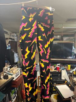 Black Lightning Bolt Print Leggings