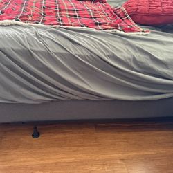 king size mattress, bed frame, and box springs 