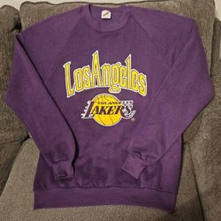 Brand New Vintage 90's Los Angeles Lakers Crewneck Sweatshirt Purple - XL  (Runs Small. Fits Like A Large)