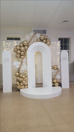 Baptism Party Backdrop Arch Decoration Set