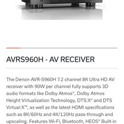 RECEIVER - Denon AVRS960H