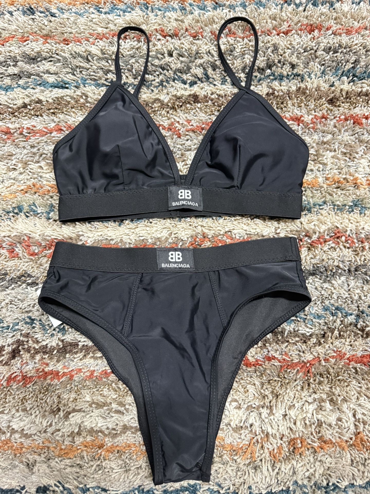 Balenciaga Woman Black Wetsuit Swimsuit Bikini  Size Medium 2 Piece