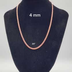 Pure Copper Cuban Link Chain Necklace 20 Inch 4mm Solid Copper Chain 15g Polished Unisex

This 20 inch pure copper Cuban link chain is designed in a c