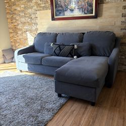 FREE DELIVERY- 2-Piece Grey Sectional Sofa