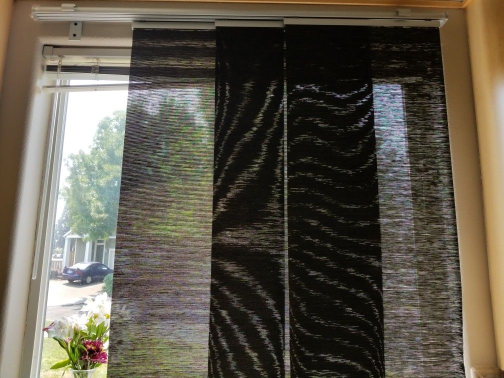 2 window treatment Ikea Kvartal triple rail curtain panel/ room divider
