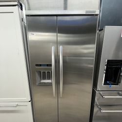 Kitchen Aid Side By Side 36” Built In Refrigerator Stainless Steel
