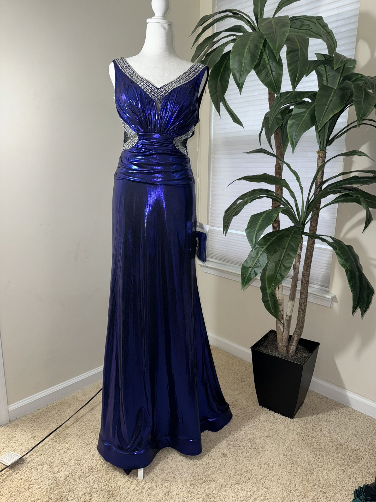Stylish V-Nick Crisscross Open Back Evening Dress Party Dress Elegant Sleeveless