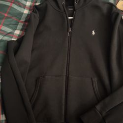 Polo Jacket Black Men Double Knit