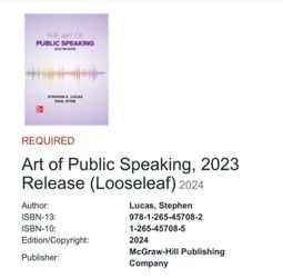 WCU SPCH 142 Oral Communication Text Book