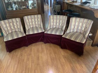 Four Fabric Rolling Chairs