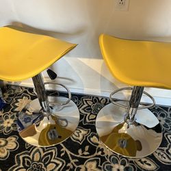 Yellow Adjustable Bar Stool Chair