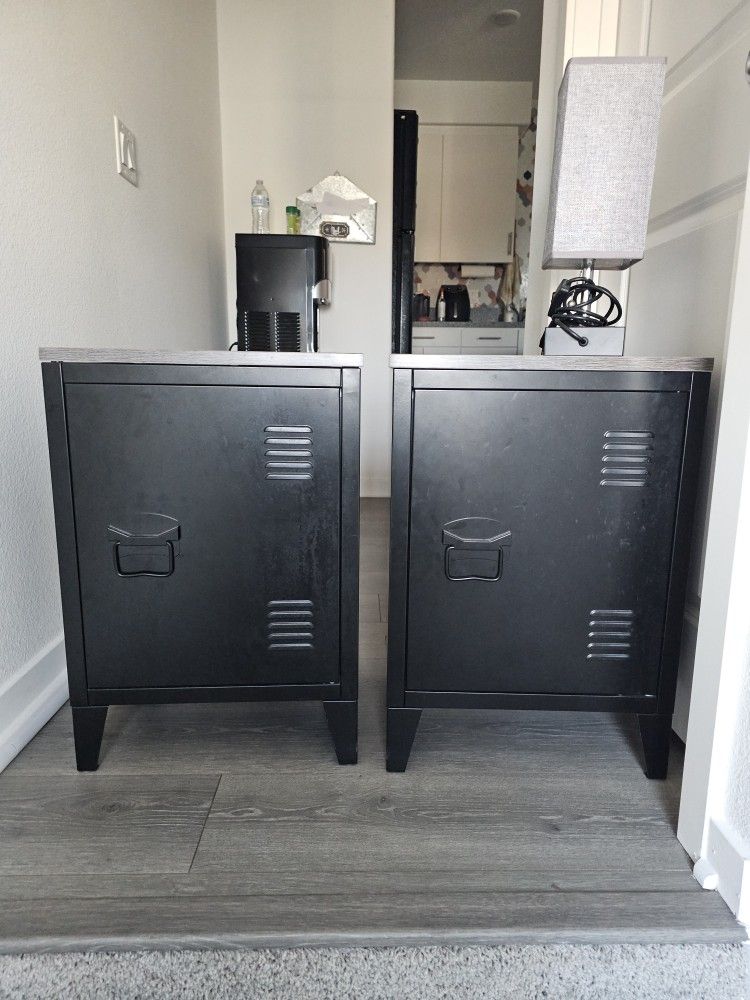 Metal locker storage nightstand