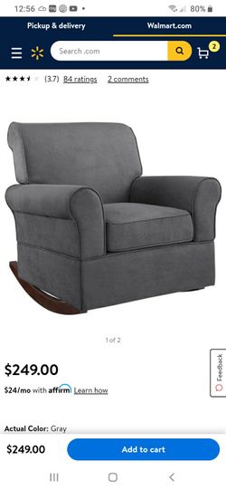 Assembled rocker chair gray color see pictures for dimensions