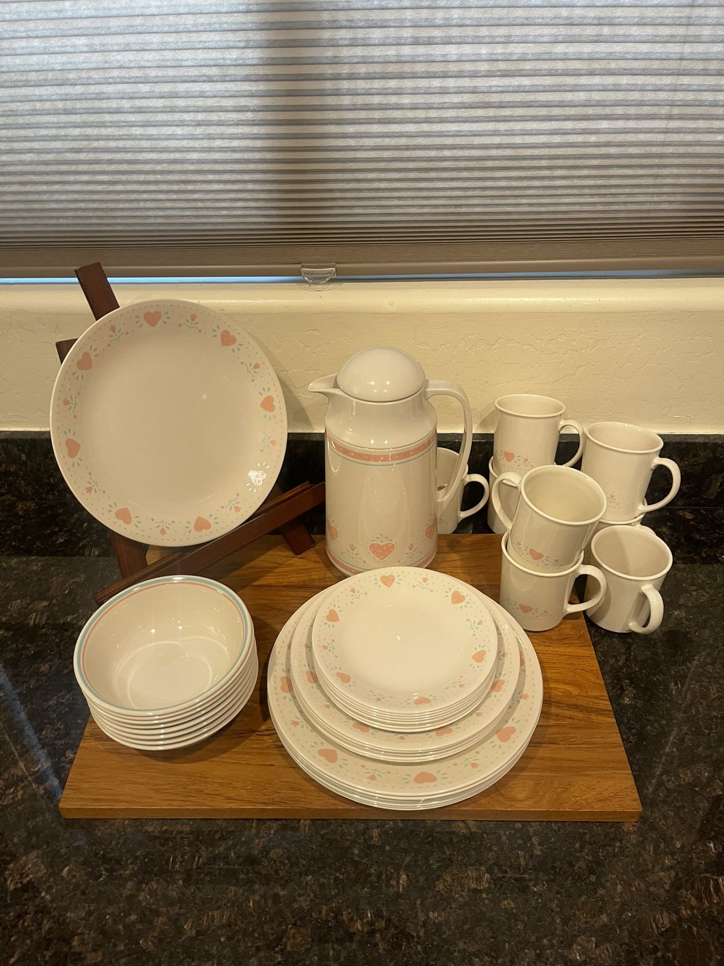 41 piece person dinner set Corelle “forever yours”