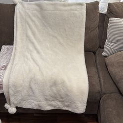 Large throw blanket, off white