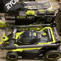 🧰🛠RYOBI 40V HP 21” Brushless CROSSCUT SELF-PROP/AWD Mower w/(2)6.0 Batts/Charger-LIGHTLY USED!-$600!🧰🛠 
