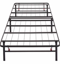 Foldable Black Metal Twin Bed Frame