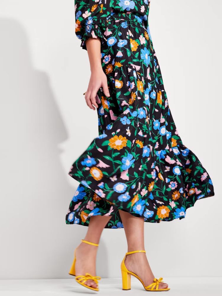 Kate Spade Floral Garden Cloqué Skirt M
