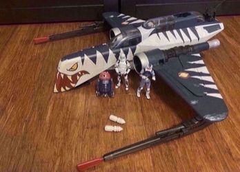 Star Wars Clone Tiger Shark ARC-170 Starfighter + 3 Elite Figures
